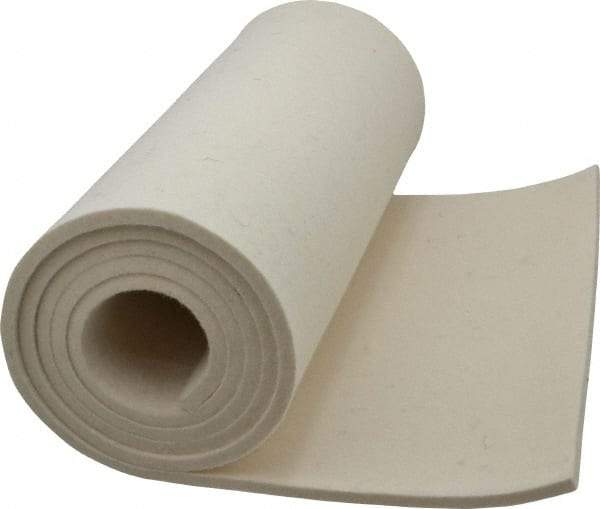 Made in USA - 1/4 Inch Thick x 60 Inch Wide x 12 Inch Long, Pressed Wool Felt Sheet - 4 Lbs/Square Yd., White, 500 psi - Makers Industrial Supply