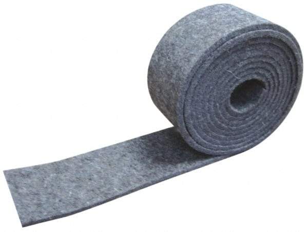 Made in USA - 1/4 Inch Thick x 1 Inch Wide x 5 Ft. Long, Felt Stripping - Gray, Plain Backing - Makers Industrial Supply