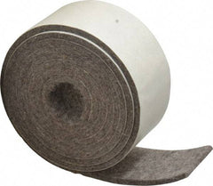 Made in USA - 1/8 Inch Thick x 1-1/2 Inch Wide x 5 Ft. Long, Felt Stripping - Gray, Plain Backing - Makers Industrial Supply