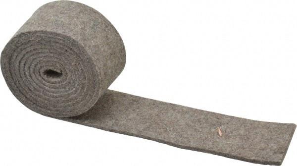 Made in USA - 1/8 Inch Thick x 2 Inch Wide x 5 Ft. Long, Felt Stripping - Gray, Plain Backing - Makers Industrial Supply