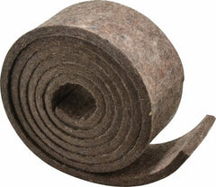 Made in USA - 1/4 Inch Thick x 2 Inch Wide x 5 Ft. Long, Felt Stripping - Gray, Plain Backing - Makers Industrial Supply