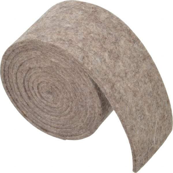 Made in USA - 1/8 Inch Thick x 2 Inch Wide x 5 Ft. Long, Felt Stripping - Gray, Plain Backing - Makers Industrial Supply