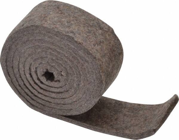 Made in USA - 1/4 Inch Thick x 2 Inch Wide x 5 Ft. Long, Felt Stripping - Gray, Plain Backing - Makers Industrial Supply