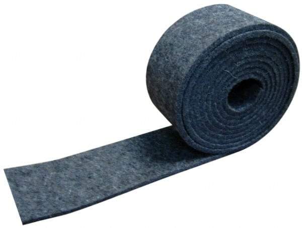 Made in USA - 1/8 Inch Thick x 1-1/2 Inch Wide x 5 Ft. Long, Felt Stripping - Gray, Plain Backing - Makers Industrial Supply