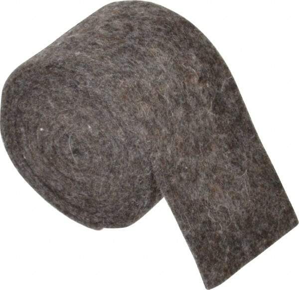 Made in USA - 1/8 Inch Thick x 2 Inch Wide x 5 Ft. Long, Felt Stripping - Gray, Plain Backing - Makers Industrial Supply