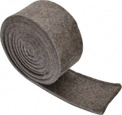 Made in USA - 1/4 Inch Thick x 2 Inch Wide x 5 Ft. Long, Felt Stripping - Gray, Plain Backing - Makers Industrial Supply