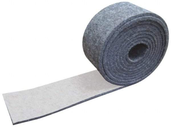 Made in USA - 1/8 Inch Thick x 1-1/2 Inch Wide x 10 Ft. Long, Felt Stripping - Gray, Adhesive Backing - Makers Industrial Supply