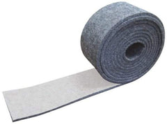 Made in USA - 1/4 Inch Thick x 1-1/2 Inch Wide x 5 Ft. Long, Felt Stripping - Gray, Adhesive Backing - Makers Industrial Supply