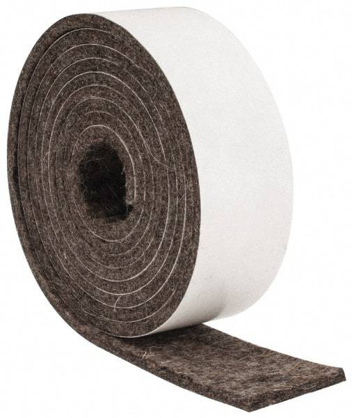 Made in USA - 1/8 Inch Thick x 1 Inch Wide x 5 Ft. Long, Felt Stripping - Gray, Adhesive Backing - Makers Industrial Supply