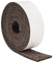 Made in USA - 1/8 Inch Thick x 1 Inch Wide x 5 Ft. Long, Felt Stripping - Gray, Adhesive Backing - Makers Industrial Supply