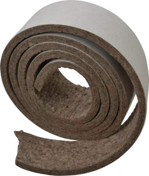 Made in USA - 1/4 Inch Thick x 2 Inch Wide x 5 Ft. Long, Felt Stripping - Gray, Adhesive Backing - Makers Industrial Supply