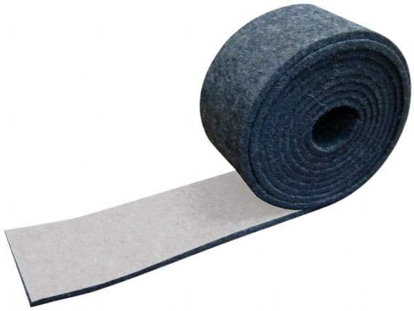 Made in USA - 1/4 Inch Thick x 1-1/2 Inch Wide x 5 Ft. Long, Felt Stripping - Gray, Adhesive Backing - Makers Industrial Supply