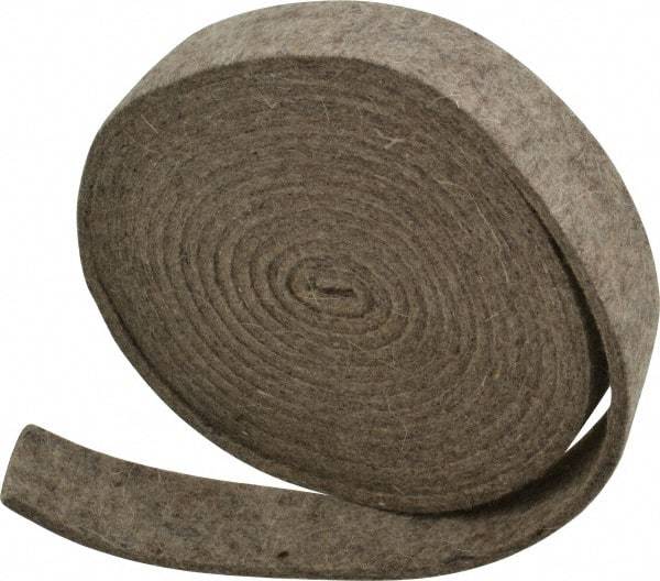 Made in USA - 1/8 Inch Thick x 1 Inch Wide x 10 Ft. Long, Felt Stripping - Gray, Plain Backing - Makers Industrial Supply