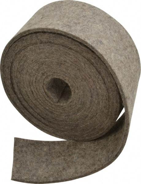 Made in USA - 1/8 Inch Thick x 2 Inch Wide x 10 Ft. Long, Felt Stripping - Gray, Plain Backing - Makers Industrial Supply