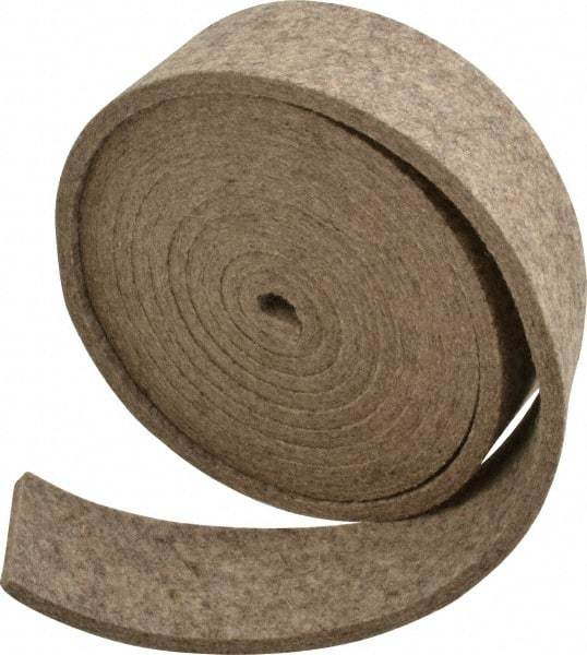 Made in USA - 1/4 Inch Thick x 2 Inch Wide x 10 Ft. Long, Felt Stripping - Gray, Plain Backing - Makers Industrial Supply