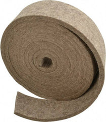 Made in USA - 1/4 Inch Thick x 2 Inch Wide x 10 Ft. Long, Felt Stripping - Gray, Plain Backing - Makers Industrial Supply