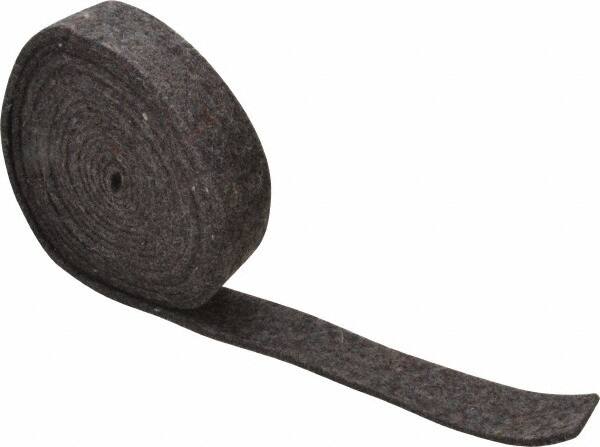 Made in USA - 1/8 Inch Thick x 1 Inch Wide x 10 Ft. Long, Felt Stripping - Gray, Plain Backing - Makers Industrial Supply