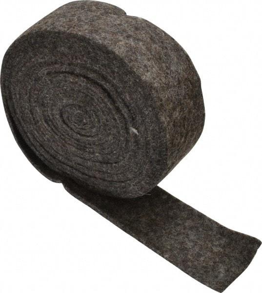 Made in USA - 1/8 Inch Thick x 1-1/2 Inch Wide x 10 Ft. Long, Felt Stripping - Gray, Plain Backing - Makers Industrial Supply