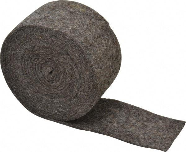 Made in USA - 1/8 Inch Thick x 2 Inch Wide x 10 Ft. Long, Felt Stripping - Gray, Plain Backing - Makers Industrial Supply