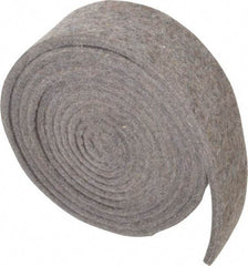 Made in USA - 1/4 Inch Thick x 2 Inch Wide x 10 Ft. Long, Felt Stripping - Gray, Plain Backing - Makers Industrial Supply