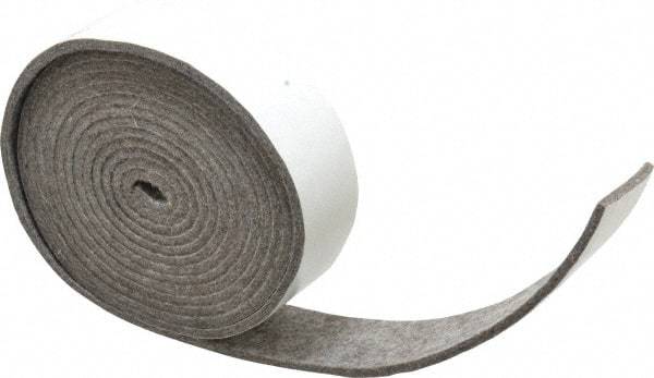 Made in USA - 1/8 Inch Thick x 1-1/2 Inch Wide x 10 Ft. Long, Felt Stripping - Gray, Adhesive Backing - Makers Industrial Supply