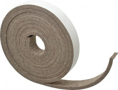 Made in USA - 1/4 Inch Thick x 1 Inch Wide x 10 Ft. Long, Felt Stripping - Gray, Adhesive Backing - Makers Industrial Supply