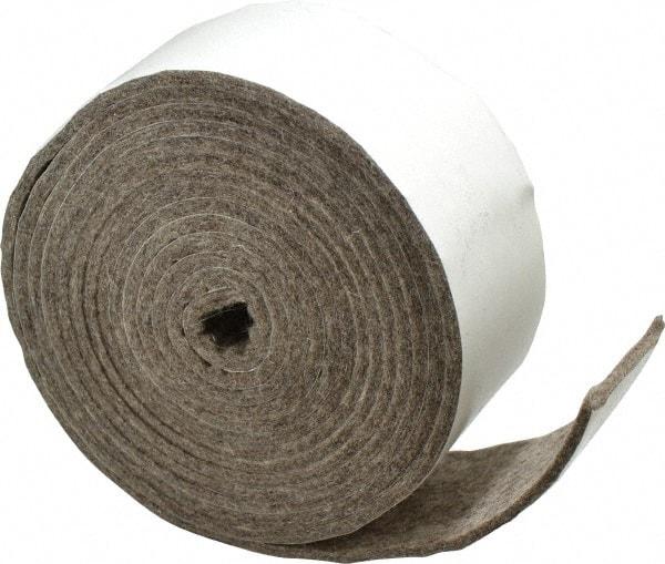 Made in USA - 1/8 Inch Thick x 2 Inch Wide x 10 Ft. Long, Felt Stripping - Gray, Adhesive Backing - Makers Industrial Supply