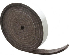 Made in USA - 1/4 Inch Thick x 1 Inch Wide x 10 Ft. Long, Felt Stripping - Gray, Adhesive Backing - Makers Industrial Supply