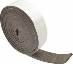 Made in USA - 1/4 Inch Thick x 1-1/2 Inch Wide x 10 Ft. Long, Felt Stripping - Gray, Adhesive Backing - Makers Industrial Supply