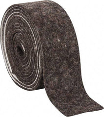 Made in USA - 1/8 Inch Thick x 2 Inch Wide x 10 Ft. Long, Felt Stripping - Gray, Adhesive Backing - Makers Industrial Supply