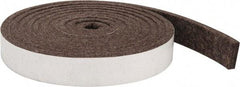 Made in USA - 1/4 Inch Thick x 1 Inch Wide x 10 Ft. Long, Felt Stripping - Gray, Adhesive Backing - Makers Industrial Supply