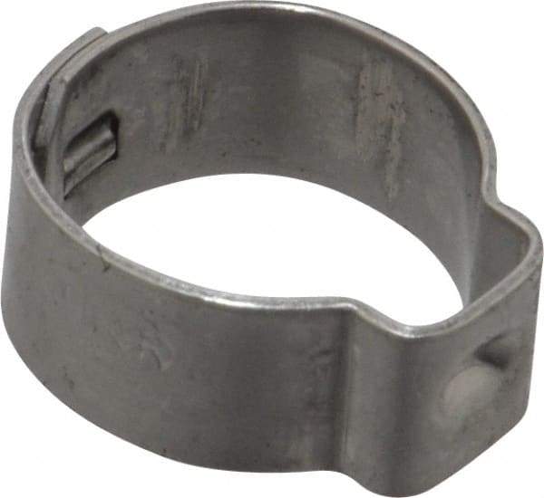 Oetiker - 11.4 to 13.3mm, 1-Ear Clamp - 1/2" Noml Size, 6mm Inner Width, 7mm Wide x 0.6mm Thick, Stainless Steel - Makers Industrial Supply