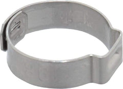 Oetiker - 17 to 19.8mm, 1-Ear Clamp - 3/4" Noml Size, 9mm Inner Width, 7mm Wide x 0.6mm Thick, Stainless Steel - Makers Industrial Supply