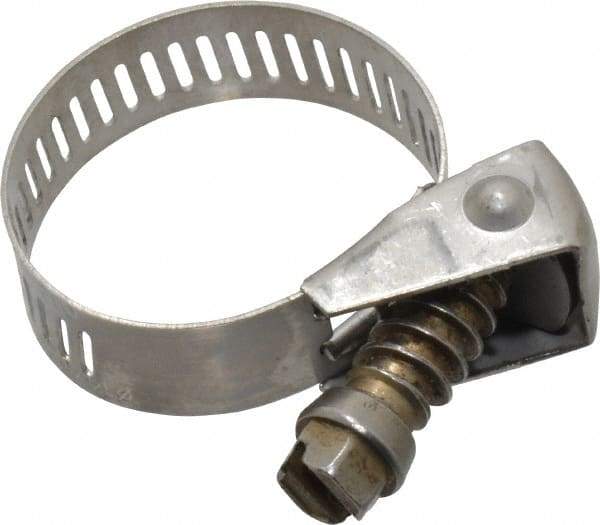 IDEAL TRIDON - SAE Size 12, 1/2 to 1-1/4" Diam, Stainless Steel Quick Release Worm Drive Clamp - 1/2" Wide, Material Grade 301, Series 550 - Makers Industrial Supply