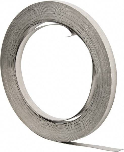 IDEAL TRIDON - Grade 201, Stainless Steel Banding Strap Roll - 5/8" Wide x 0.03" Thick - Makers Industrial Supply