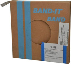 Made in USA - Grade 200 to 300, Stainless Steel Banding Strap Roll - 5/8" Wide x 0.015" Thick - Makers Industrial Supply