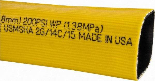 Continental ContiTech - 2" ID x 2.34" OD, 200 Working psi, Yellow Polymer Hose, Lays Flat - Cut to Length, -10 to 150°F - Makers Industrial Supply