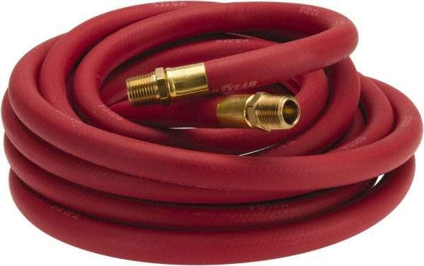 Continental ContiTech - 1/2" ID x 0.838" OD 25' Long Multipurpose Air Hose - MNPT x MNPT Ends, 250 Working psi, -40 to 190°F, 1/2" Fitting, Red - Makers Industrial Supply