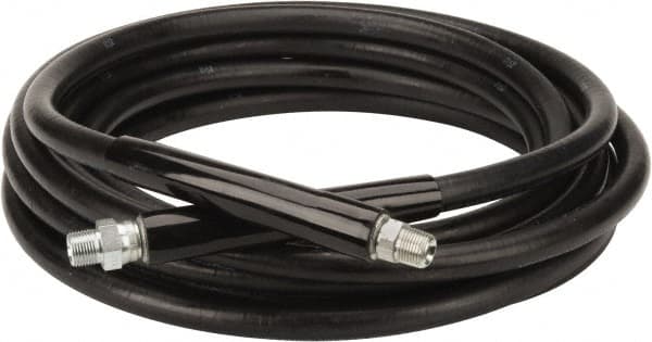 Continental ContiTech - 30' Long, 3/8" Fitting, Swivel Fitting, 0 to 250°F, Synthetic Rubber High Temp & High Pressure Hose - 3/8" Inside x 0.693" Outside Diam, Black, 3,000 psi - Makers Industrial Supply