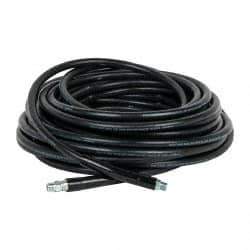 Continental ContiTech - 100' Long, 3/8" Fitting, Swivel Fitting, 0 to 250°F, Synthetic Rubber High Temp & High Pressure Hose - 3/8" Inside x 0.693" Outside Diam, Black, 3,000 psi - Makers Industrial Supply