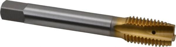 OSG - 3/4-10 UNC, 3 Flute, TiN Finish, Vanadium High Speed Steel Spiral Point Tap - Plug Chamfer, Right Hand Thread, 125mm OAL, 2" Thread Length, 0.59" Shank Diam, 2B Class of Fit, Series 260 - Exact Industrial Supply