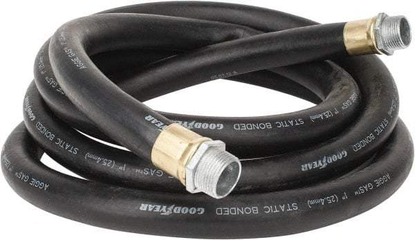 Continental ContiTech - 1" ID x 1-1/8" OD x 12' OAL, NPT Male x Male Petroleum Transfer Hose - 100 Max Working psi, 1" Fitting, Black - Makers Industrial Supply