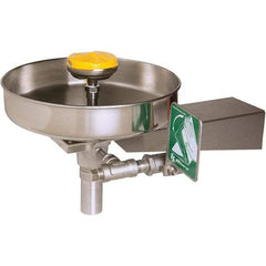 Haws - 15" Wide x 13" High, Wall Mount, Stainless Steel Bowl, Eye & Face Wash Station - 13" Inlet, 3.7 GPM Flow Rate - Makers Industrial Supply