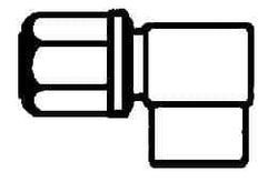 NewAge Industries - 1/2" Tube OD, PFA PTFE Plastic Compression Tube Female Elbow - 1/4 NPT Pipe, 500°F Max, 1/4 Thread - Makers Industrial Supply