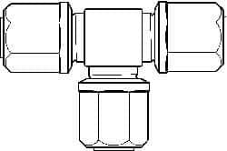 NewAge Industries - 1/2" Tube OD, PFA PTFE Plastic Compression Tube Union Tee - 500°F Max - Makers Industrial Supply