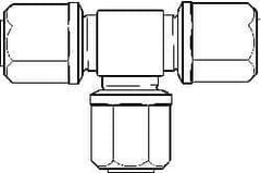 NewAge Industries - 1/2" Tube OD, PFA PTFE Plastic Compression Tube Union Tee - 500°F Max - Makers Industrial Supply