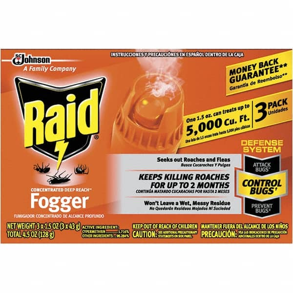 Raid - Pack of (3), 1.5 oz Cans, Fluid Ounce Bug & Flying Insect Killer - Makers Industrial Supply