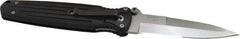 Gerber - 3-3/4" Blade, 8-3/4" OAL, Partially Serrated Double Bevel Folding Knife - 5" Closed Length, Glass-Filled Nylon, 1 Blade, 1 Edge, Pocket Clip - Makers Industrial Supply