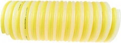 Coilhose Pneumatics - 1/8" ID, 50' Long, Yellow & Natural Nylon Coiled & Self Storing Hose - 315 Max psi, No Fittings - Makers Industrial Supply