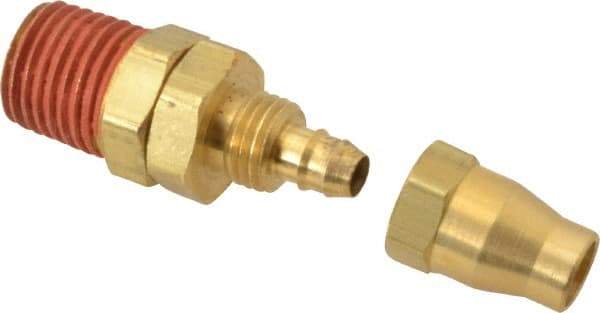 Coilhose Pneumatics - 1/4 NPT, Brass Reusable Hose Male Swivel Fitting - 0.16" Hose ID x 1/4" Hose OD - Makers Industrial Supply